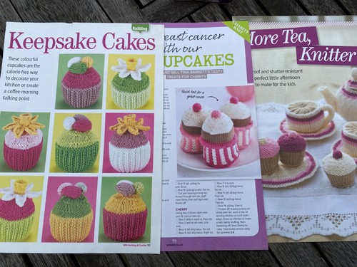 Knitted cakes teapot cup - knitted, &